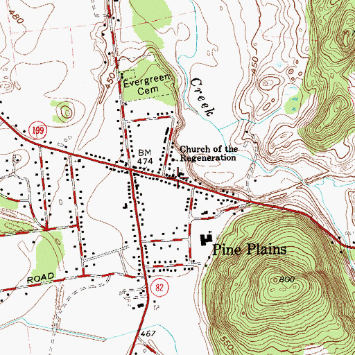 Topographic Map of Pine Plains United Methodist Church, NY