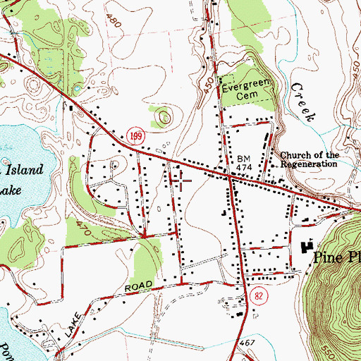 Topographic Map of Saint Anthony's Roman Catholic Church, NY