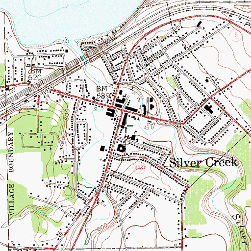 Topographic Map of First Baptist Church, NY
