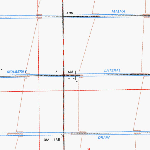 Topographic Map of Mulberry Lateral, CA