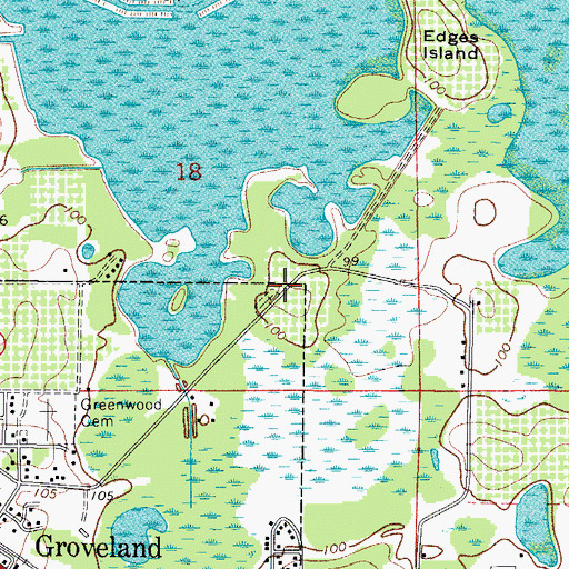Topographic Map of Groveland Water Tower, FL