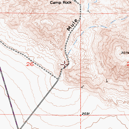 Topographic Map of Mule Canyon, CA