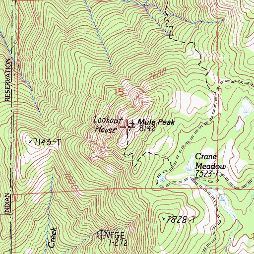 Topographic Map of Mule Peak, CA