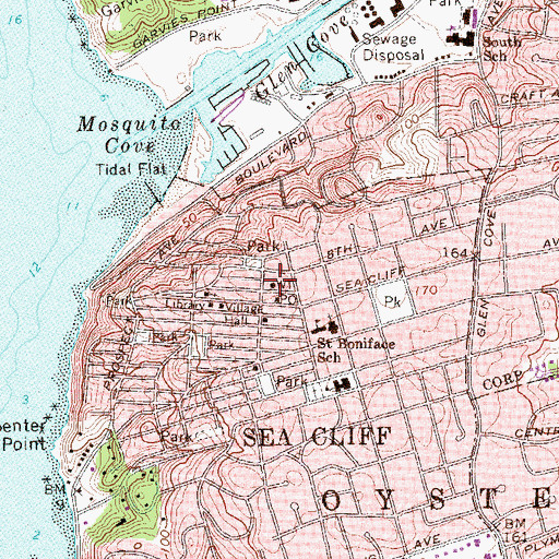 Topographic Map of Reservoir Park, NY