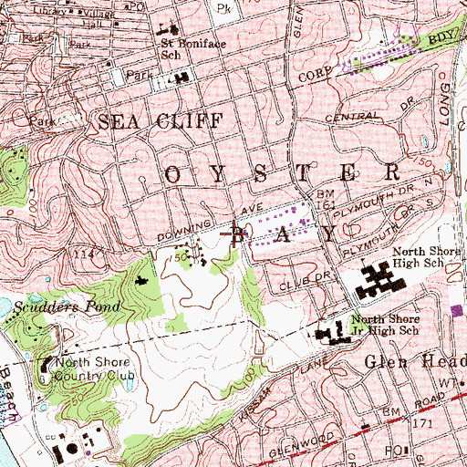 Topographic Map of United Methodist Church of Sea Cliff, NY