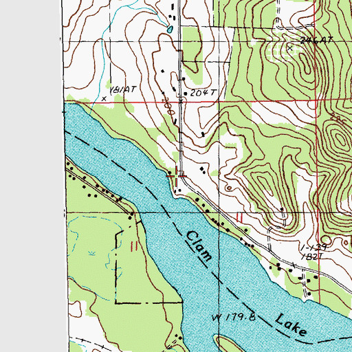 Topographic Map of Rootville Post Office (historical), MI