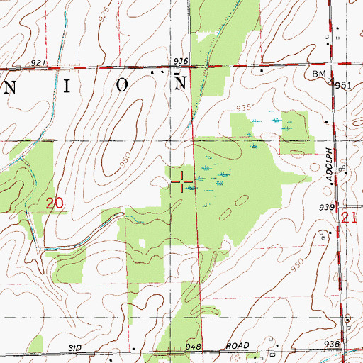 Topographic Map of Hitchcock Post Office (historical), MI