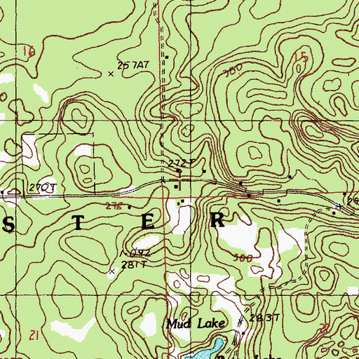 Topographic Map of Custer Township Hall, MI