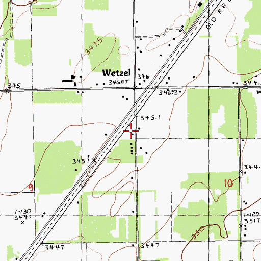 Topographic Map of Rapid River Campground, MI