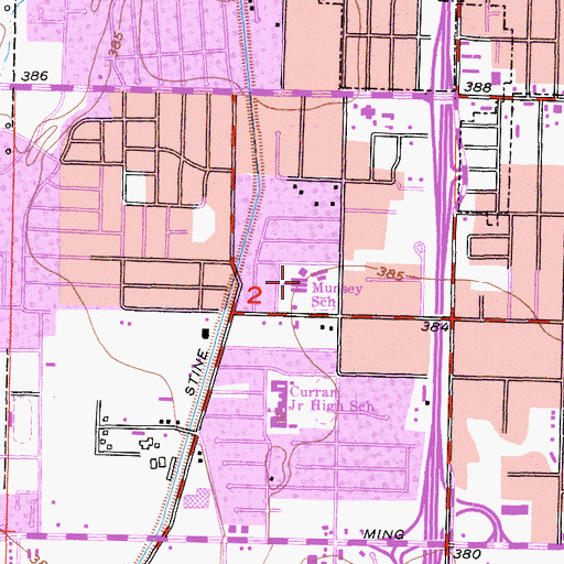 Topographic Map of Munsey Elementary School, CA