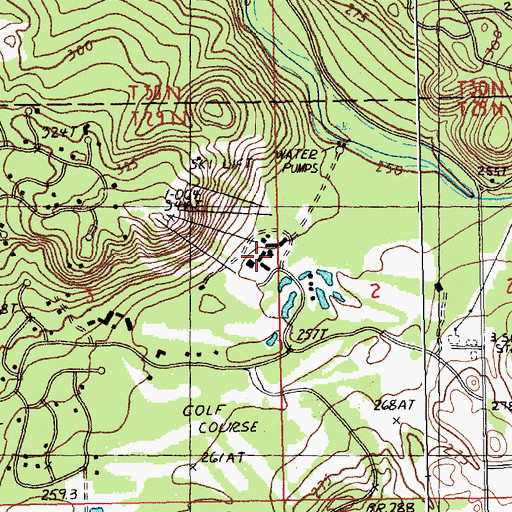 Topographic Map of Schuss Mountain Ski Area, MI