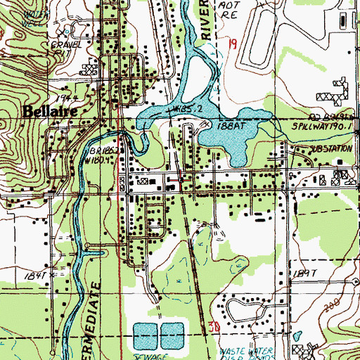 Topographic Map of Bellaire Station (historical), MI