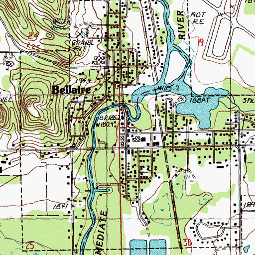 Topographic Map of Bellaire Area Historical Society and Museum, MI