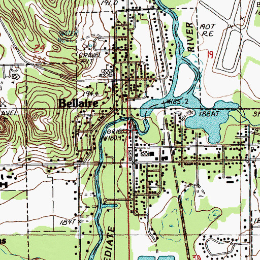 Topographic Map of First Baptist Church, MI