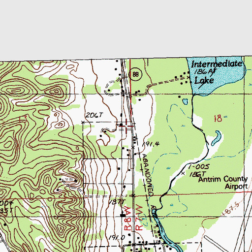 Topographic Map of Hope Lutheran of Bellaire, MI