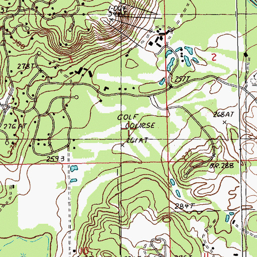 Topographic Map of Schuss Mountain Golf Club, MI