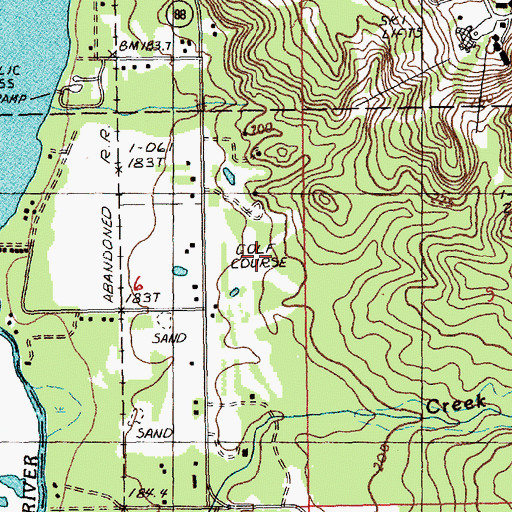 Topographic Map of Bellaire Golf Club, MI