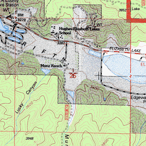 Topographic Map of Munz Canyon, CA