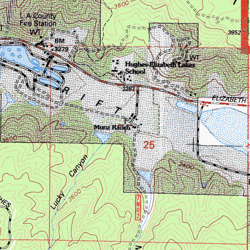 Topographic Map of Munz Ranch, CA