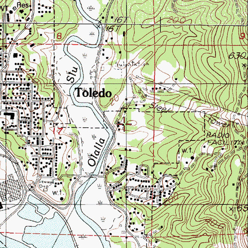 Topographic Map of Toledo Elementary School, OR