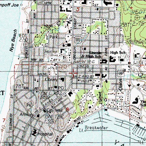 Topographic Map of Carolyn Brown School, OR