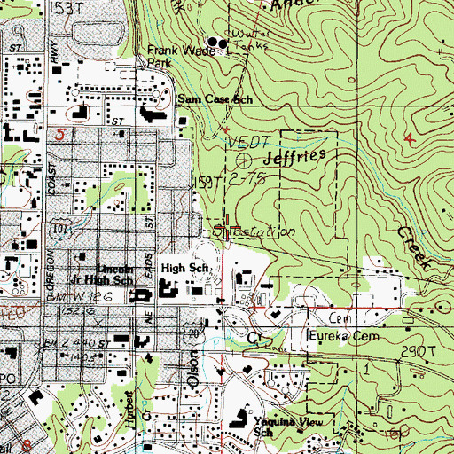 Topographic Map of Isaac Newton Magnet School, OR