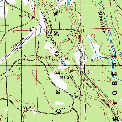 Topographic Map of Lakes of the North Golf Course, MI