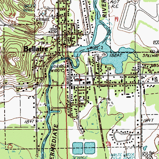 Topographic Map of Antrim County Courthouse, MI