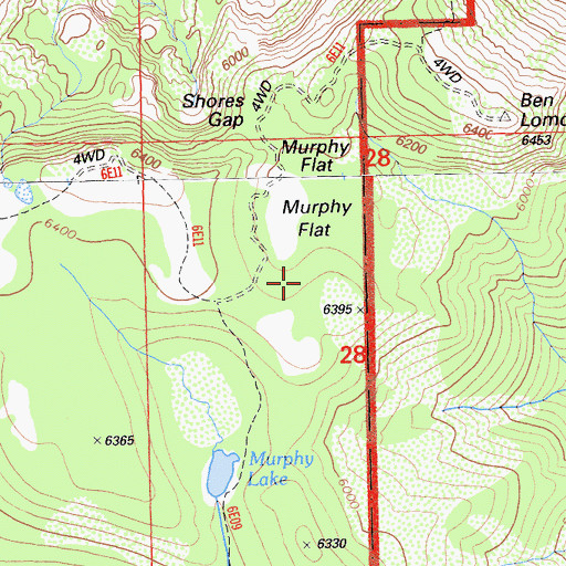 Topographic Map of Murphy Flat, CA