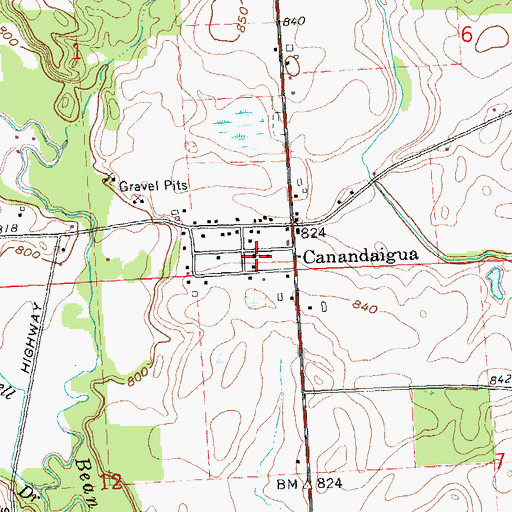 Topographic Map of Canandaigua Community Church, MI