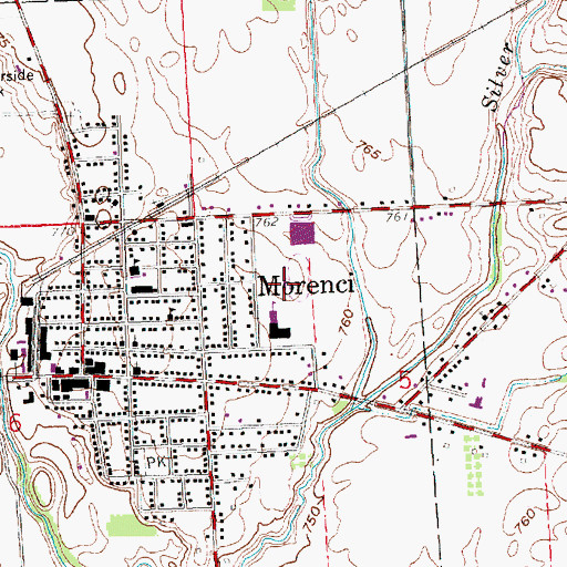 Topographic Map of Morenci Area Middle School, MI
