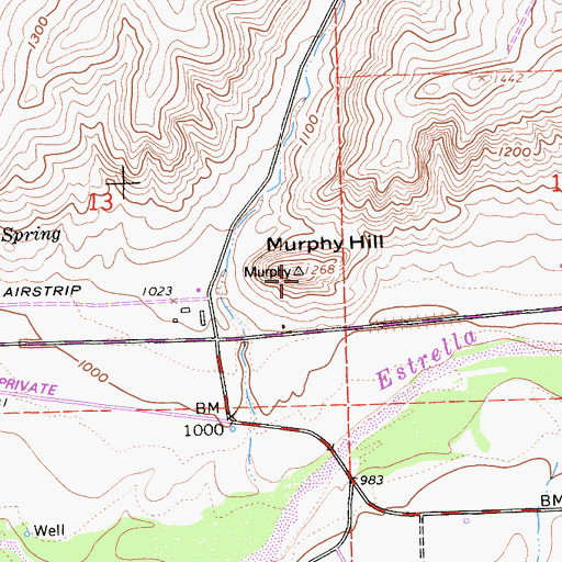 Topographic Map of Murphy Hill, CA