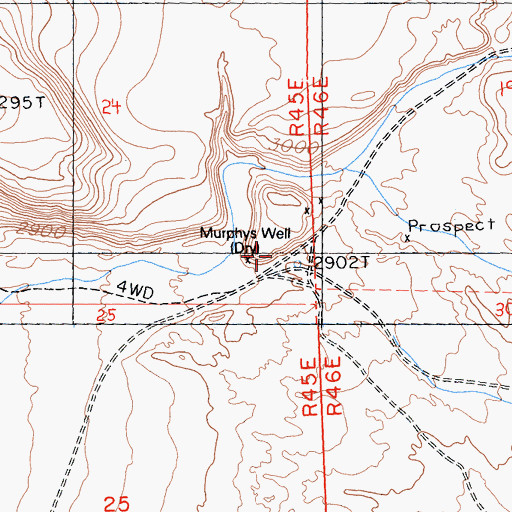 Topographic Map of Murphys Well, CA
