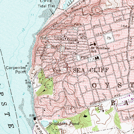 Topographic Map of Elm Park, NY