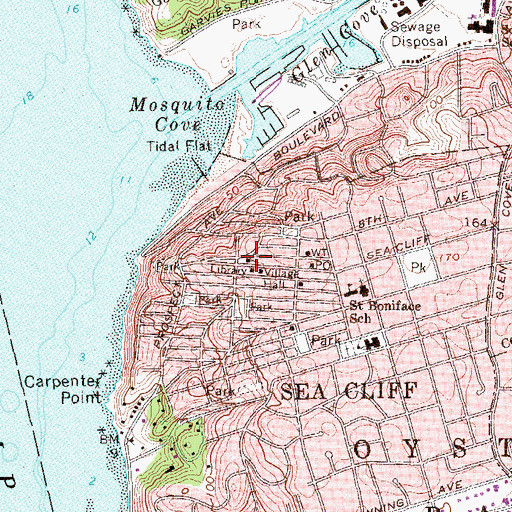 Topographic Map of Sea Cliff Methodist Church (historical), NY