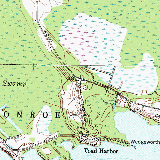 Topographic Map of Toad Harbor School (historical), NY