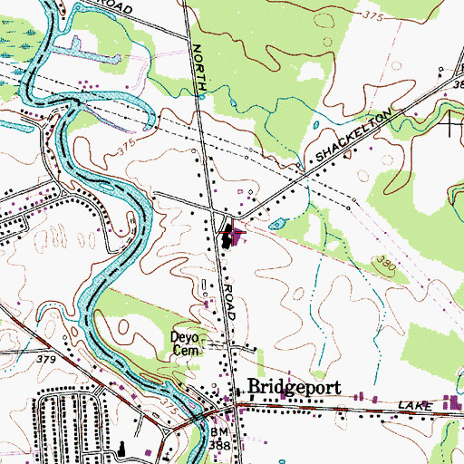 Topographic Map of Bridgeport Elementary School, NY
