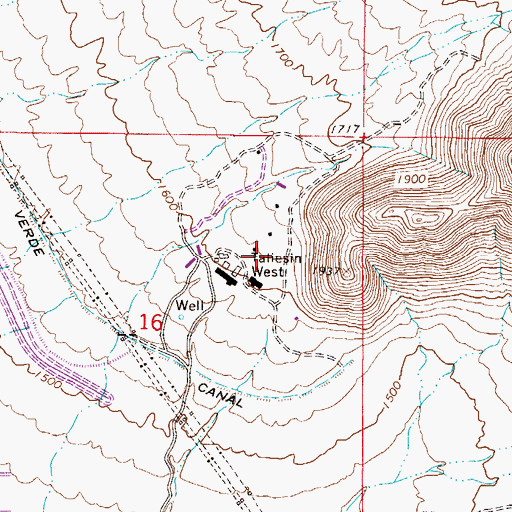 Topographic Map of Taliesin West, AZ