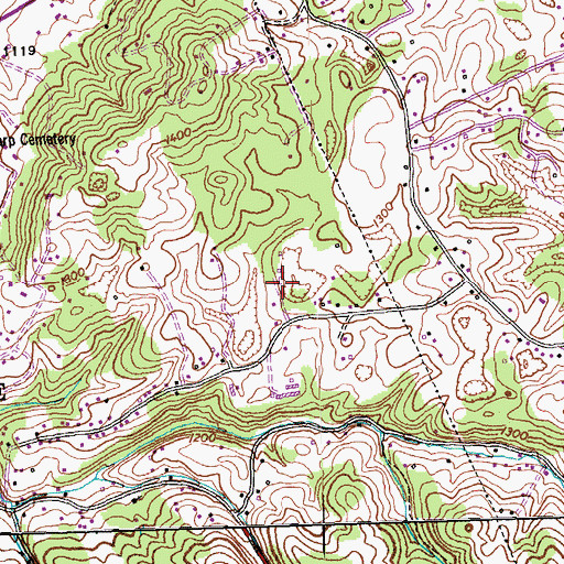 Topographic Map of Commissioner District 2, TN