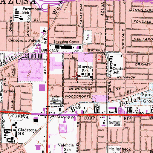 Topographic Map of Clifford D Murray Elementary School, CA