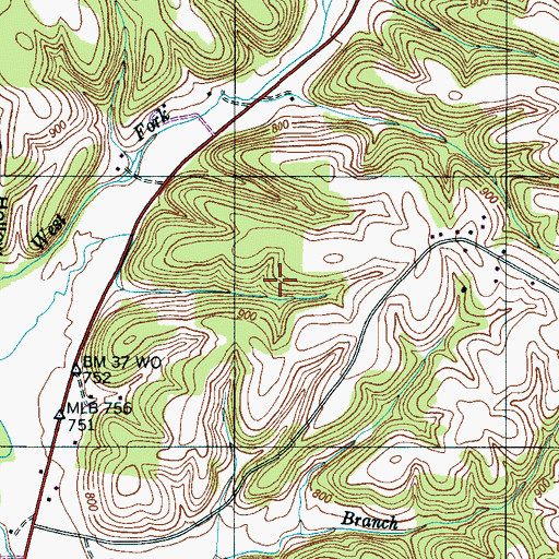 Topographic Map of Commissioner District 2, TN