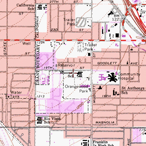 Topographic Map of Howard Inghram Elementary School, CA