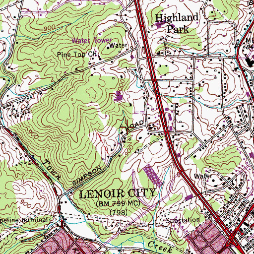 Topographic Map of Commissioner District 2, TN