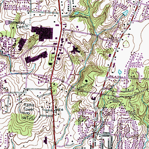 Topographic Map of Commissioner District 2, TN