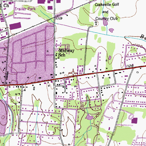 Topographic Map of Commissioner District 2, TN