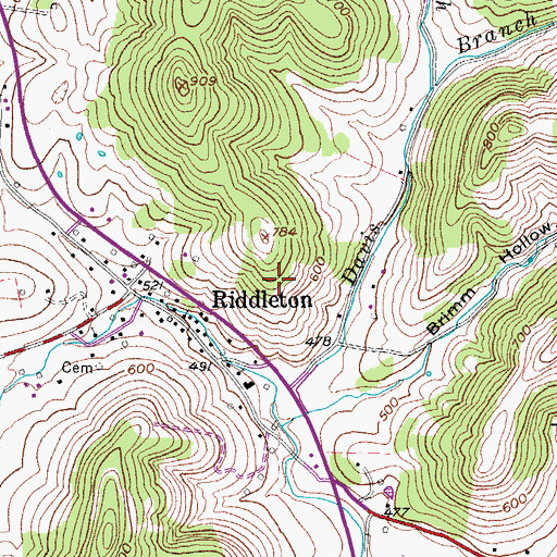 Topographic Map of Commissioner District 2, TN