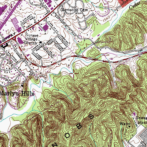 Topographic Map of Commissioner District 2, TN
