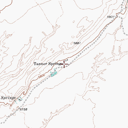 Topographic Map of Tanner Springs, AZ