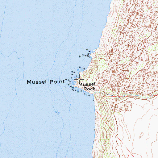 Topographic Map of Mussel Point, CA