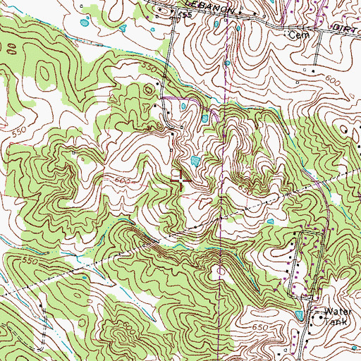 Topographic Map of Commissioner District 3, TN